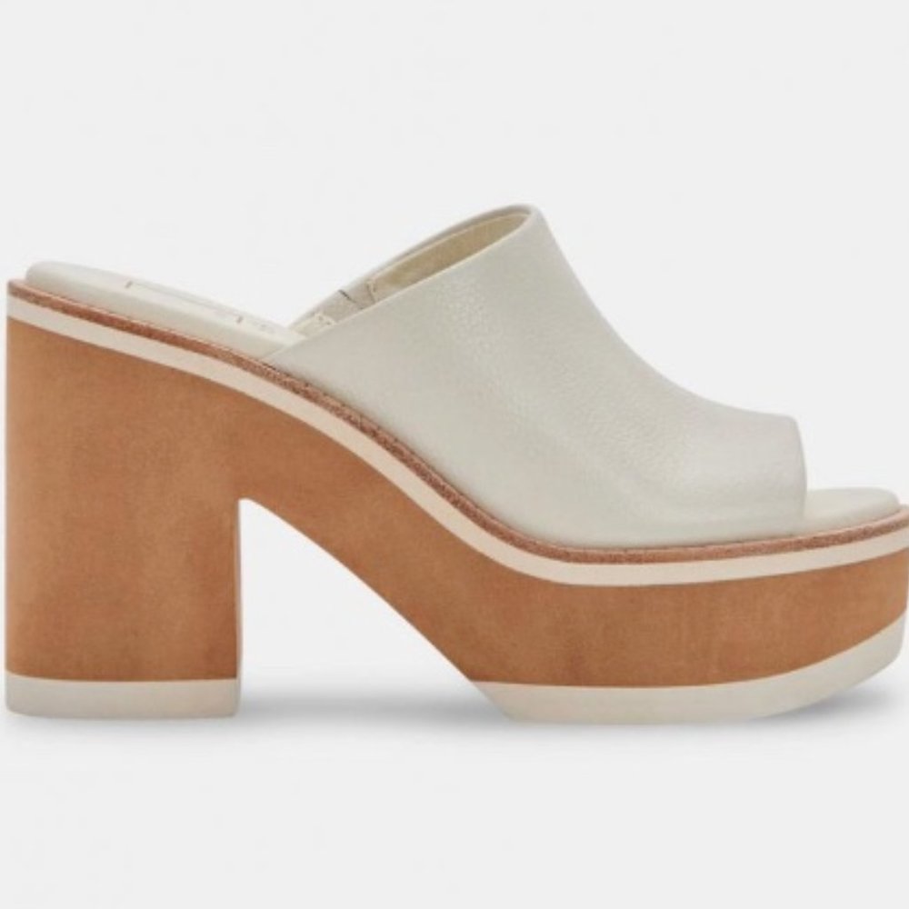 Dolce Vita Womens Emery Leather Slide Platform Sandals - 6